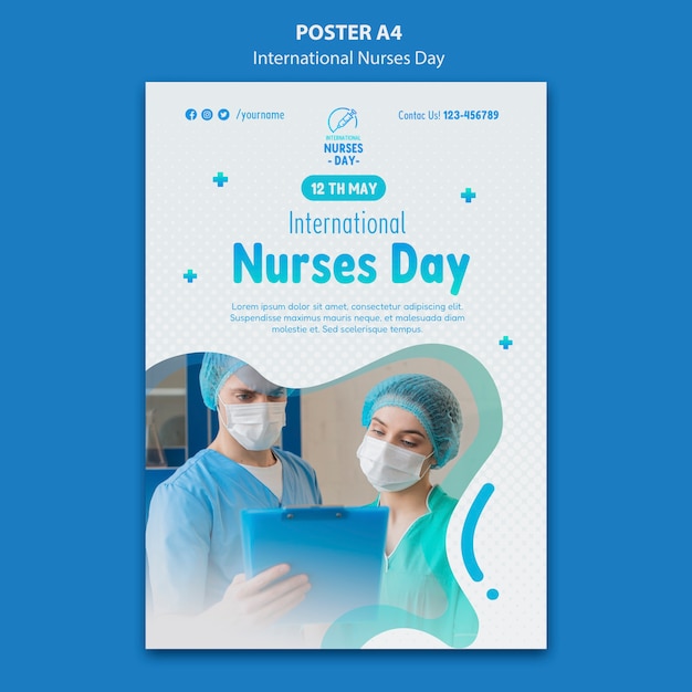 International nurses day vertical poster template