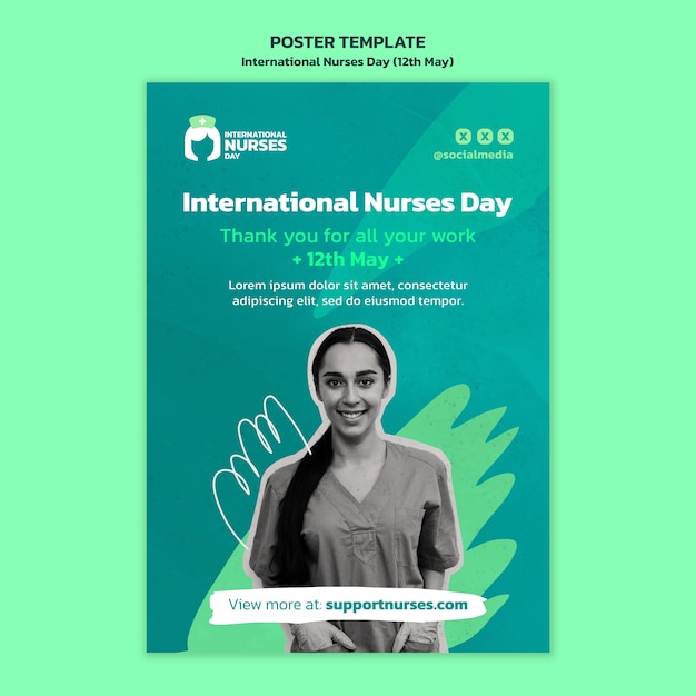 International nurses day vertical poster template