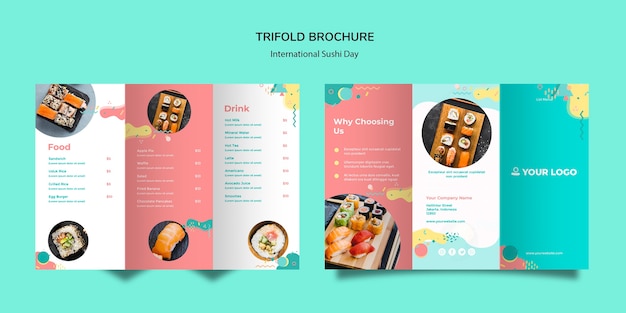 International sushi day trifold brochure