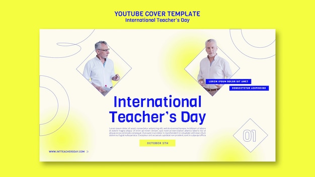 Free PSD international teacher's day youtube cover