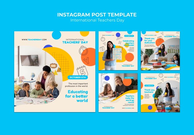 International teachers day instagram post set