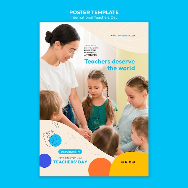 International teachers day poster template