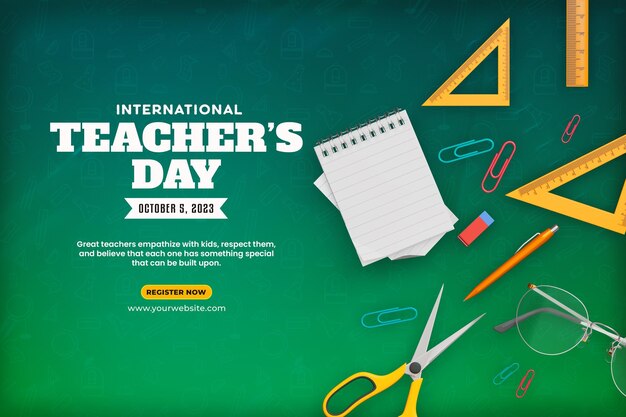 International teachers day social media banner template