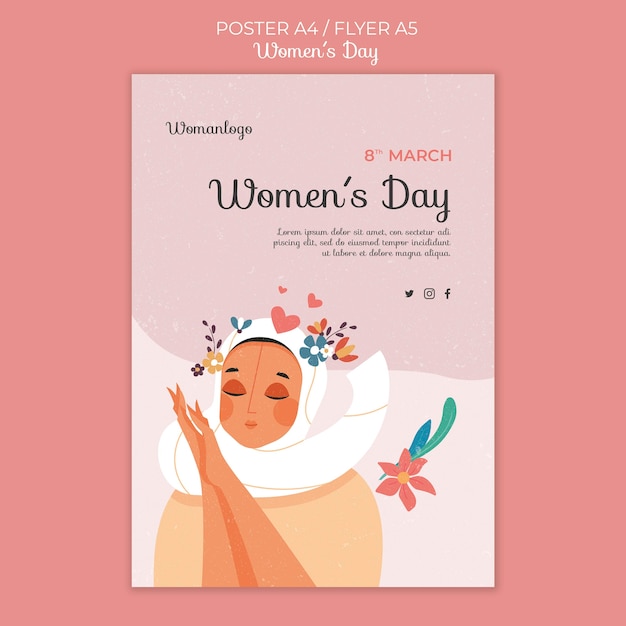 Free PSD international women's day poster template