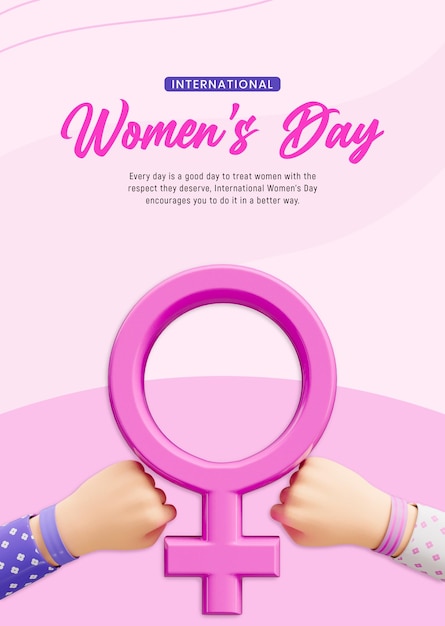 Free PSD international women's day social media post template