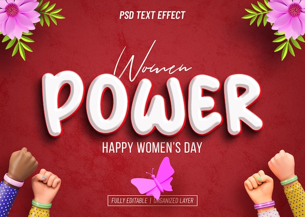 Free PSD international womens day text effect