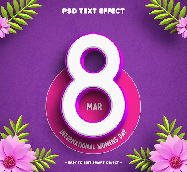 International womens day text effect