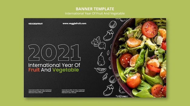 Free PSD international year of fruits and vegetable banner