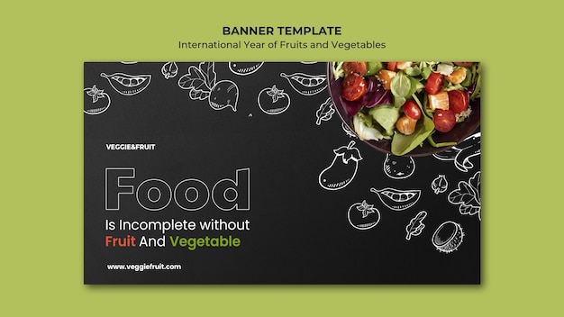 Free PSD international year of fruits and vegetable banner