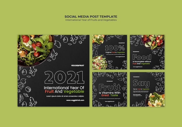 Free PSD international year of fruits and vegetable social media post