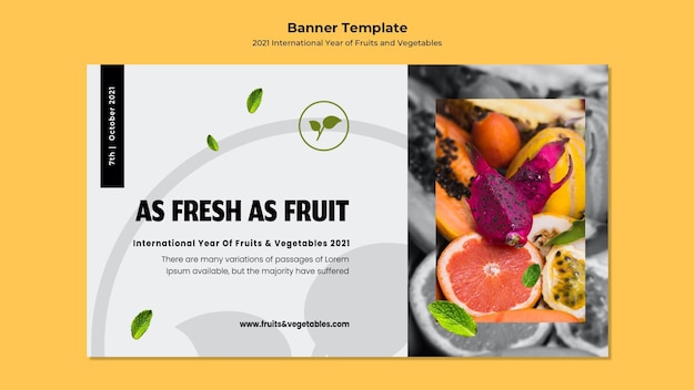 International year of fruits and vegetables banner template