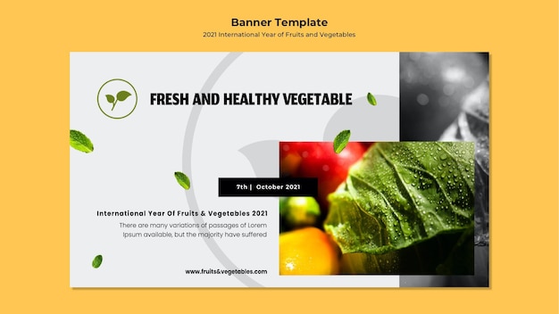 Free PSD international year of fruits and vegetables banner template