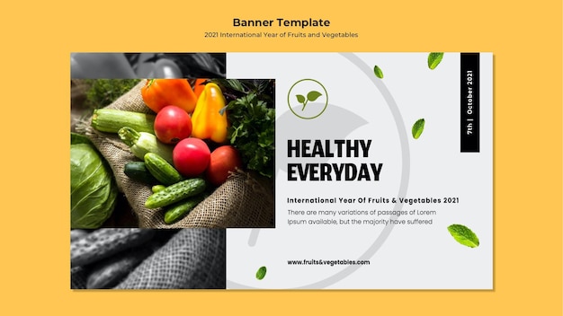 International year of fruits and vegetables banner template