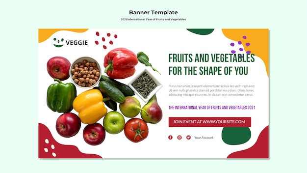 Free PSD international year of fruits and vegetables banner