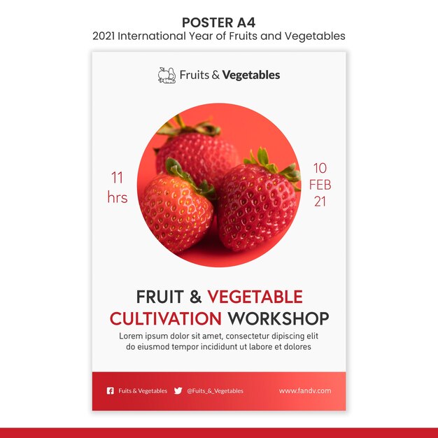 International year of fruits and vegetables flyer template