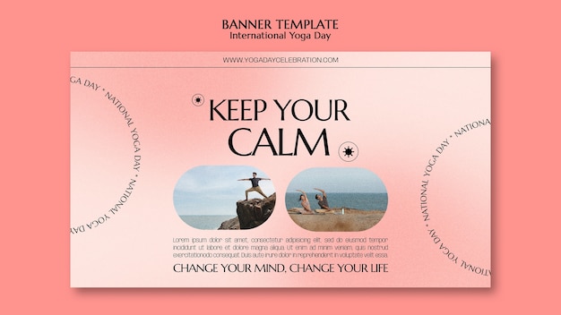 Free PSD international yoga day banner template