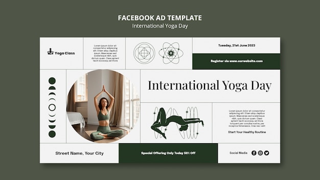 Free PSD international yoga day facebook template