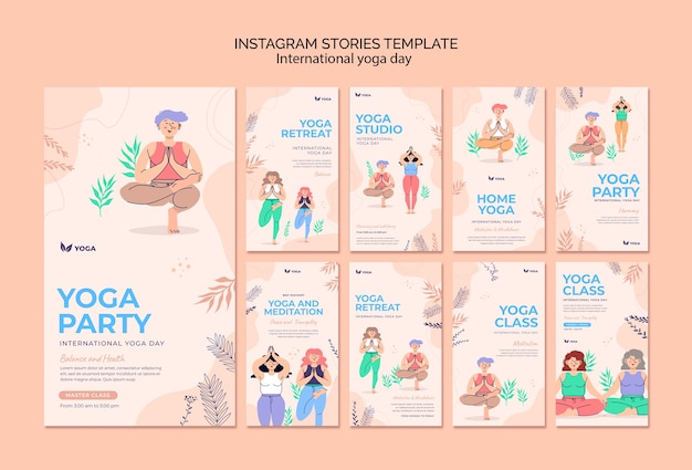 Free PSD international yoga day instagram stories