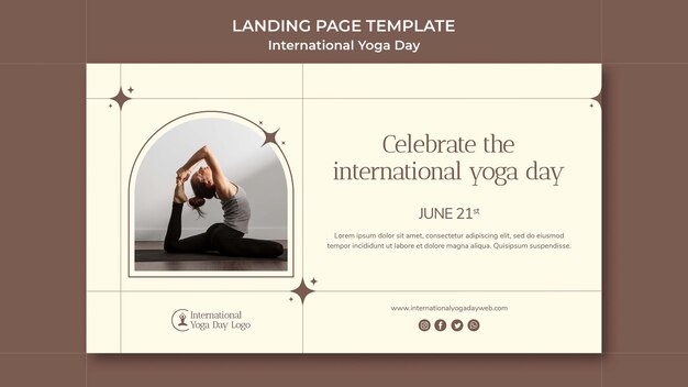 International yoga day landing page template design