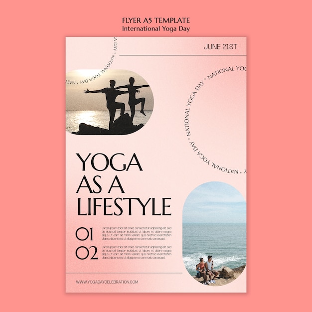 Free PSD international yoga day poster template