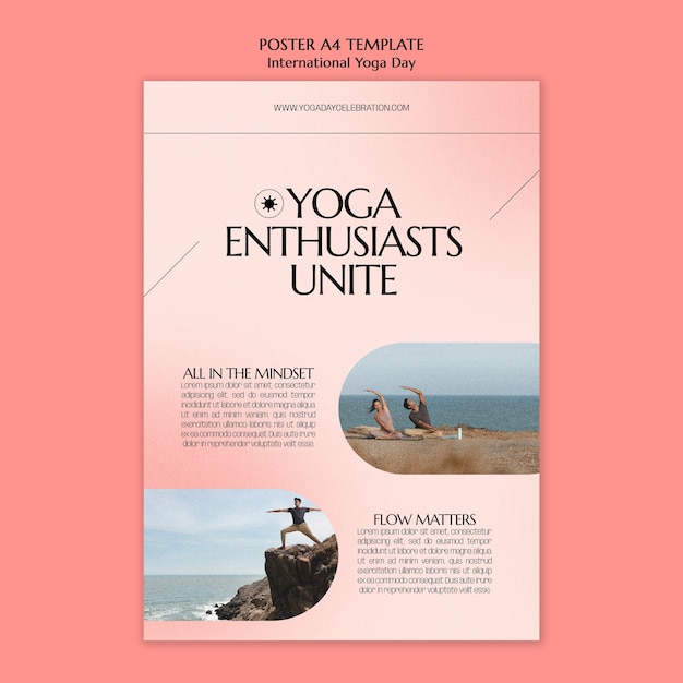 Free PSD international yoga day poster template