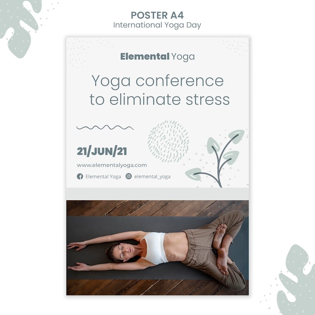 Free PSD international yoga day poster