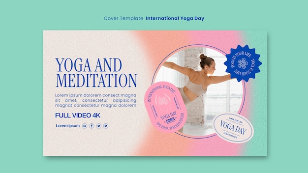 Free PSD international yoga day template design