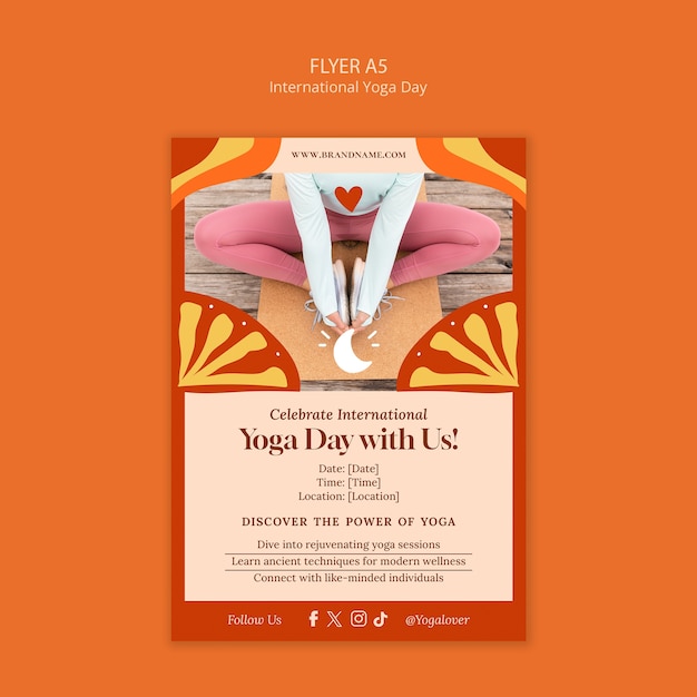 Free PSD international yoga day template design