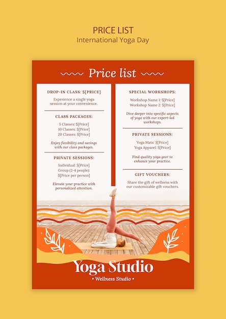 Free PSD international yoga day template design