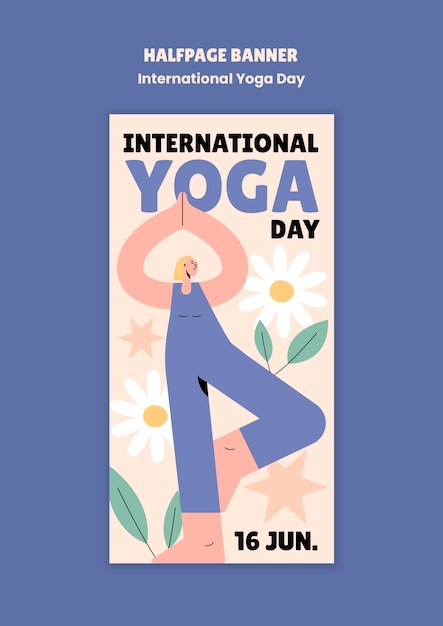 Free PSD international yoga day template