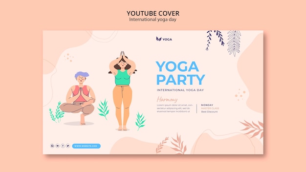 Free PSD international yoga day youtube cover template