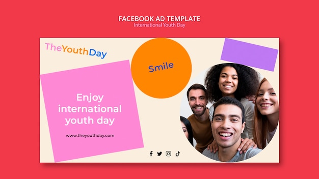 Free PSD international youth day facebook ad template