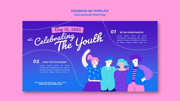 Free PSD international youth day facebook ad template