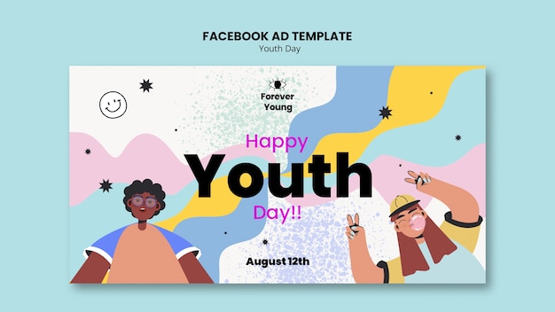 Free PSD international youth day facebook ad template