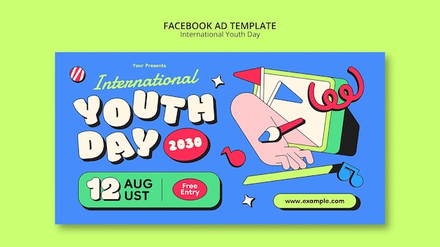 Free PSD international youth day facebook template