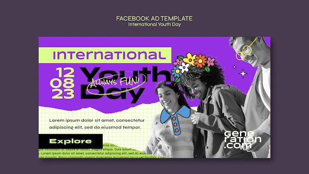 Free PSD international youth day facebook template