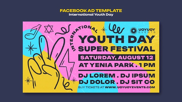 Free PSD international youth day facebook template