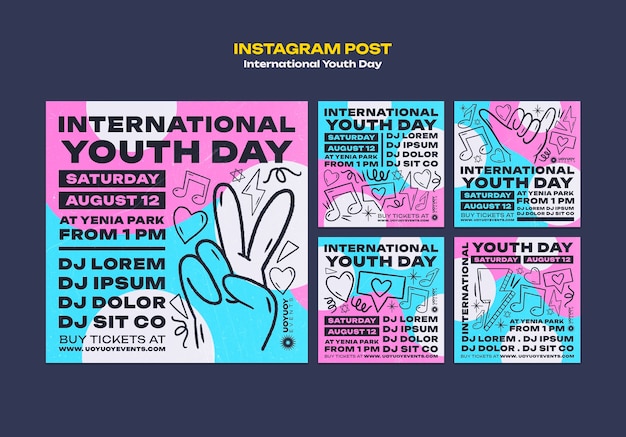 Free PSD international youth day instagram posts