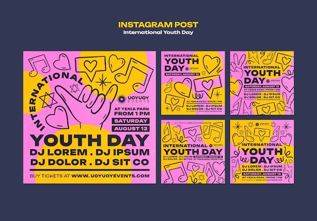 Free PSD international youth day instagram posts