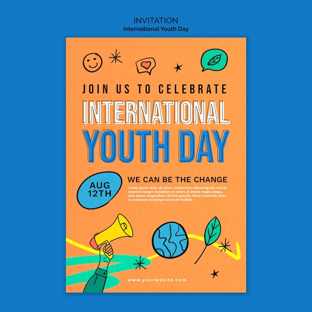 Free PSD international youth day invitation template