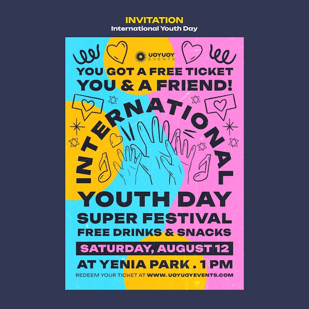 Free PSD international youth day invitation template