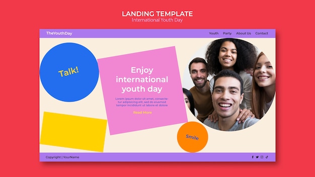 International youth day landing page template