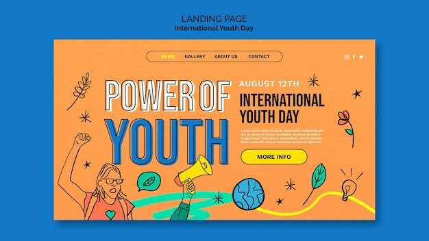 International youth day landing page template