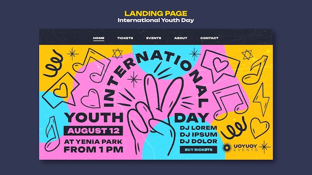 Free PSD international youth day landing page template