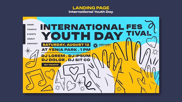 Free PSD international youth day landing page template