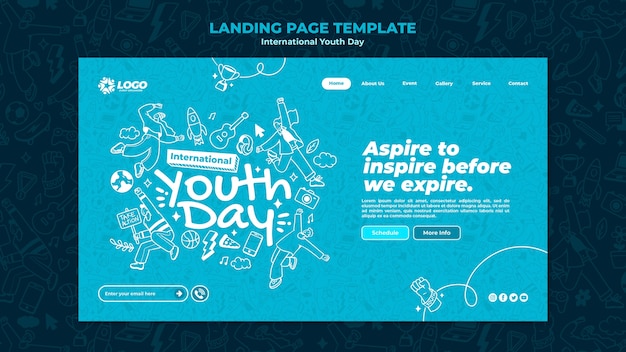 Free PSD international youth day landing page