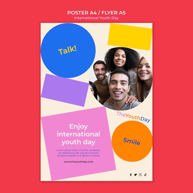 Free PSD international youth day  poster template