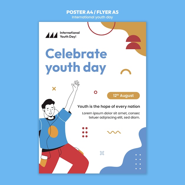 Free PSD international youth day poster template