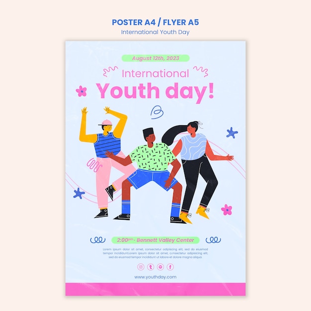 Free PSD international youth day poster template