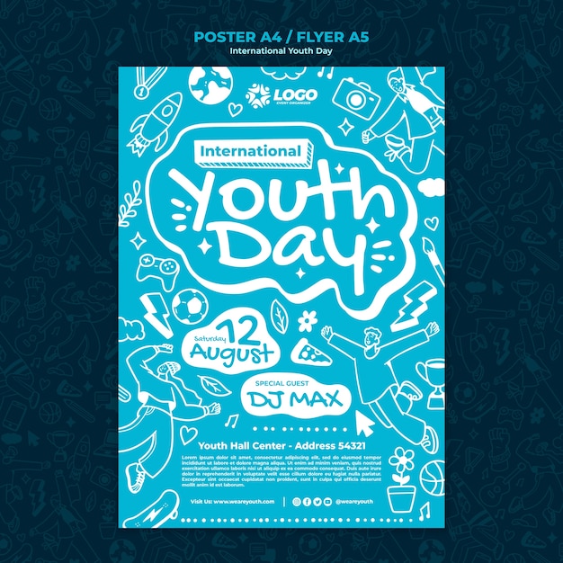 Free PSD international youth day poster template